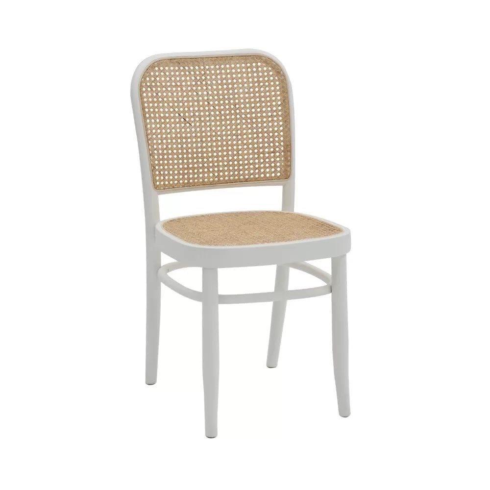 Set 2 sedie paglia di vienna in legno bianco 45x47x87 - Mobili 2G