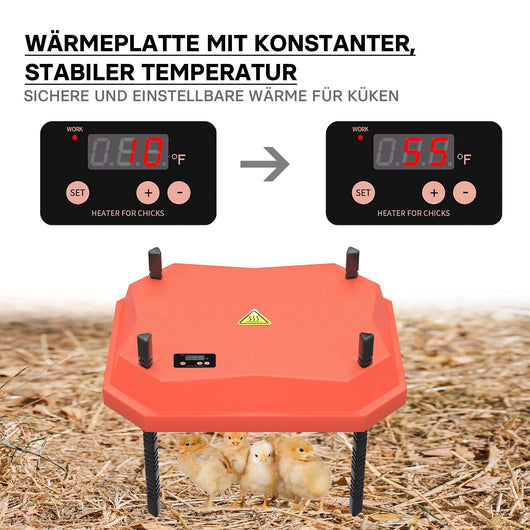 Fudajo Chioccia artificiale 25x30cm 20W Piastra termica per 15-20 pulcini, temperatura regolabile