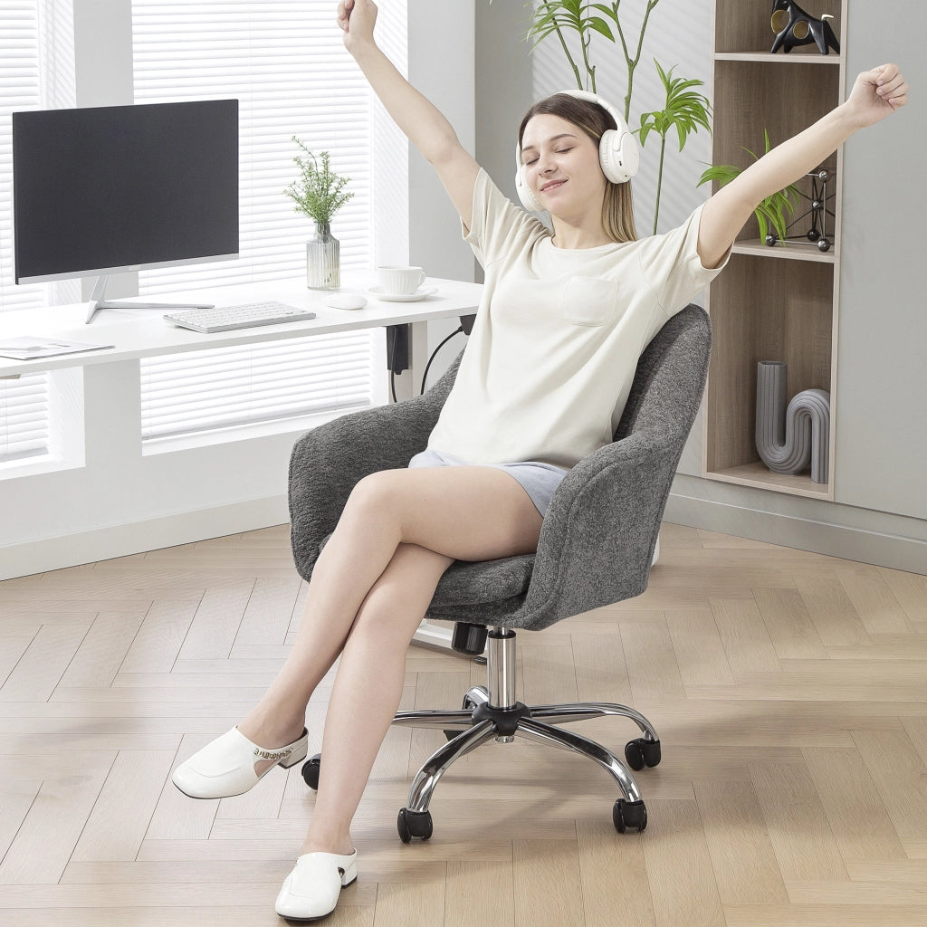 Sedia da ufficio ergonomica regolabile in altezza ¨C zephmum ¨C grigio