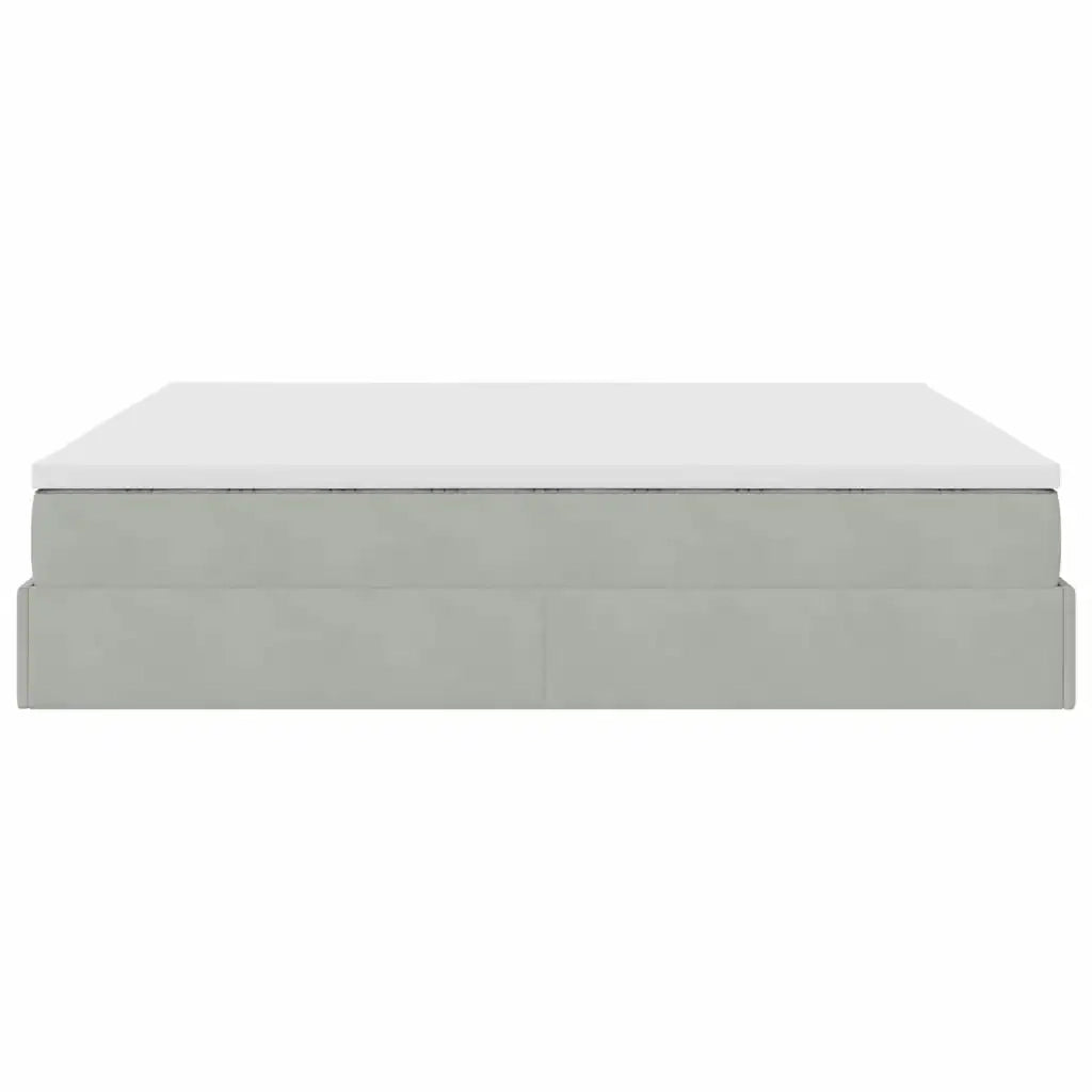 Struttura Letto Pouf con Materasso 180x200 cm in Velluto 3311201