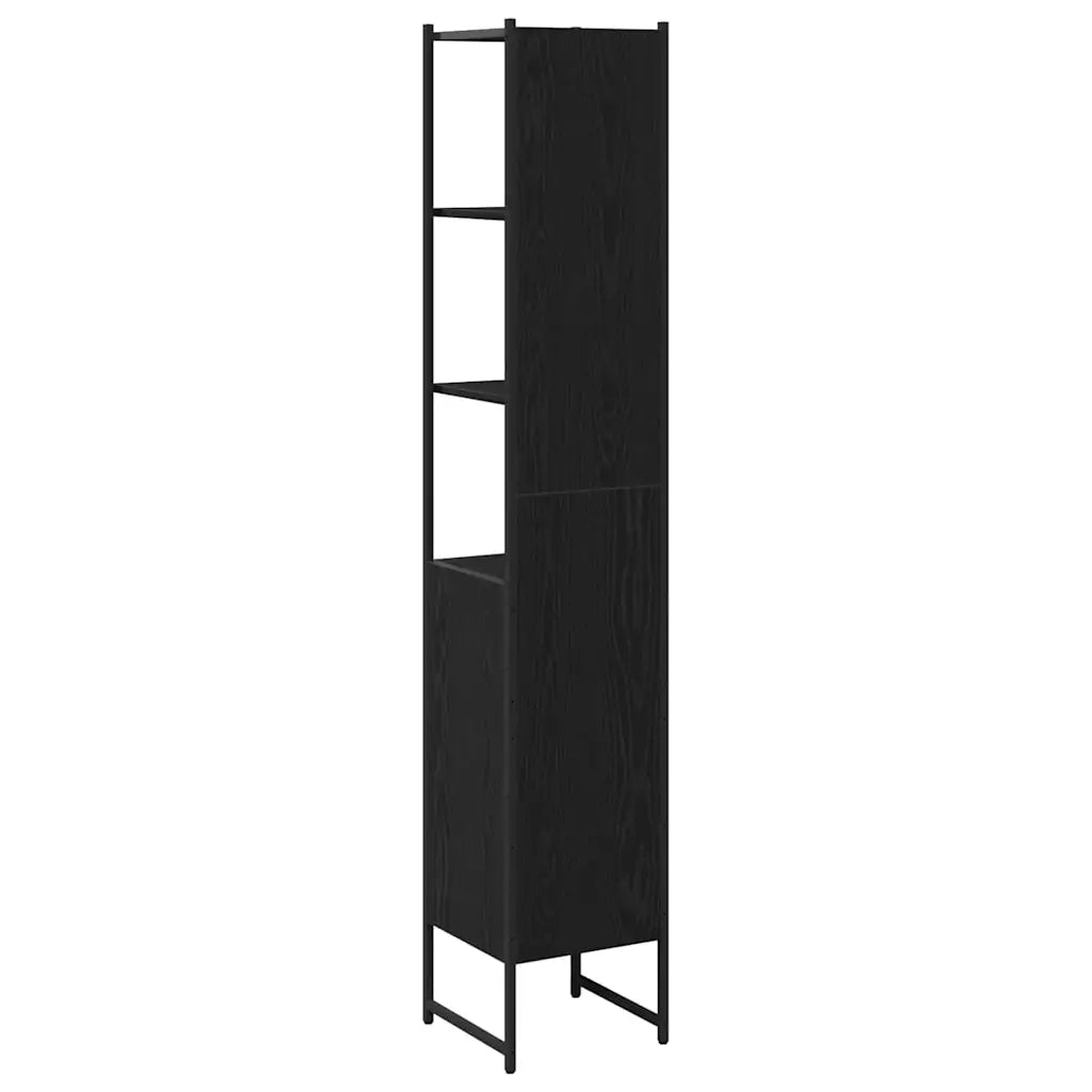 Mobile da Bagno con lo scaffale Rovere nero 33 x 33 x 185,5 cm 862240