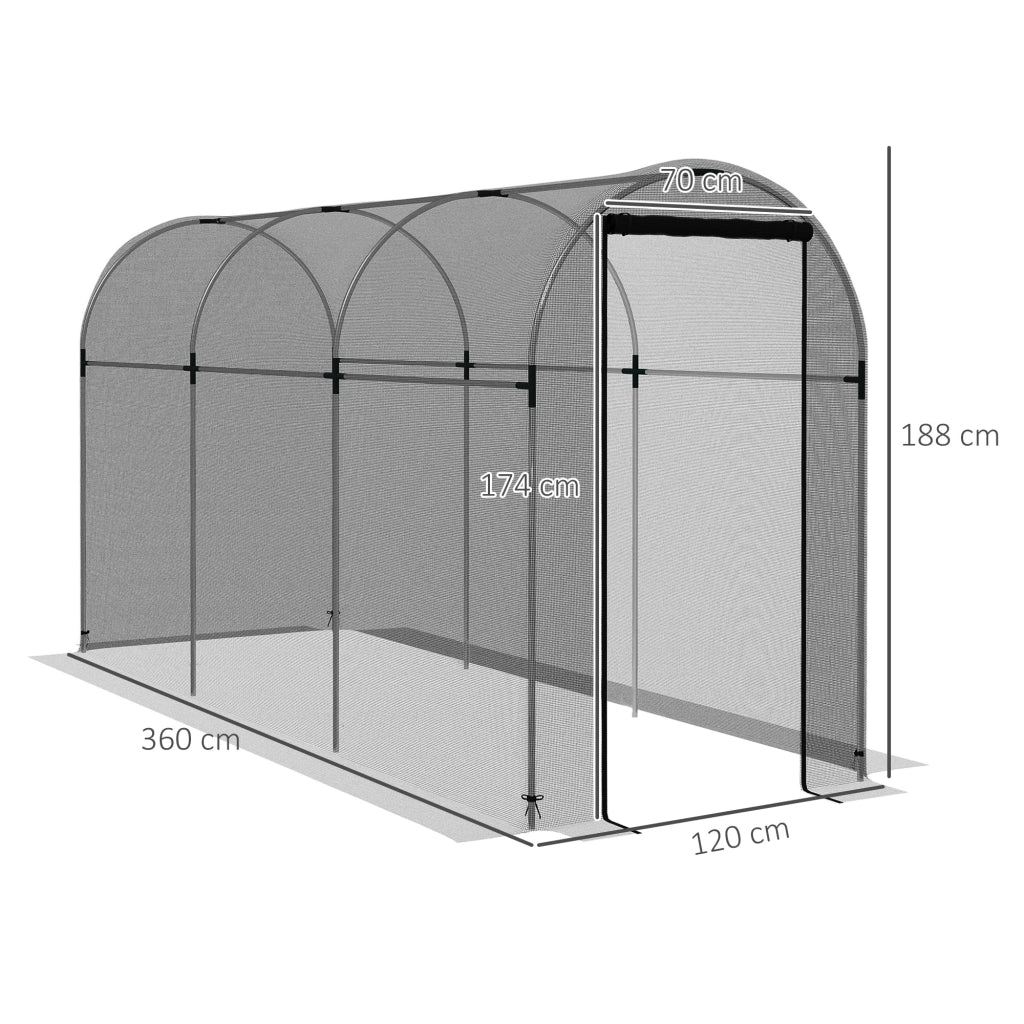 Rete per Protezione Piante ¨C zephmum ¨C Nero 120x360x188 cm