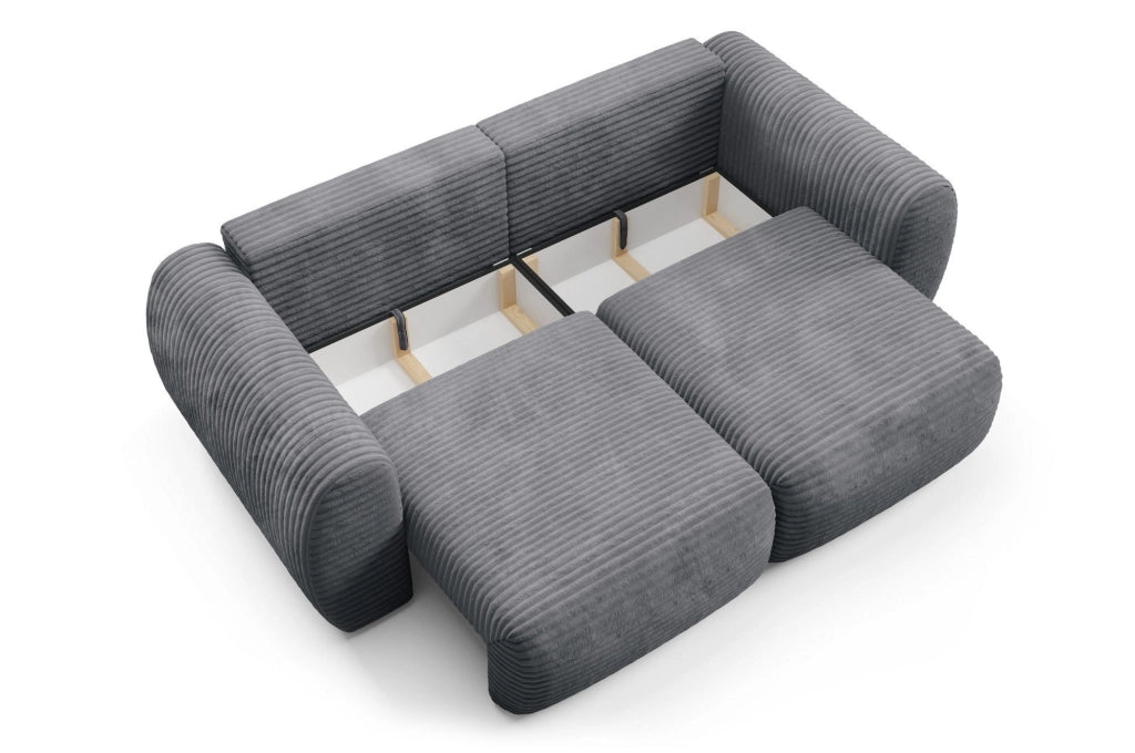 Golgi, Divano Letto 2 Posti Contenitore, 266x121 cm Grigio
