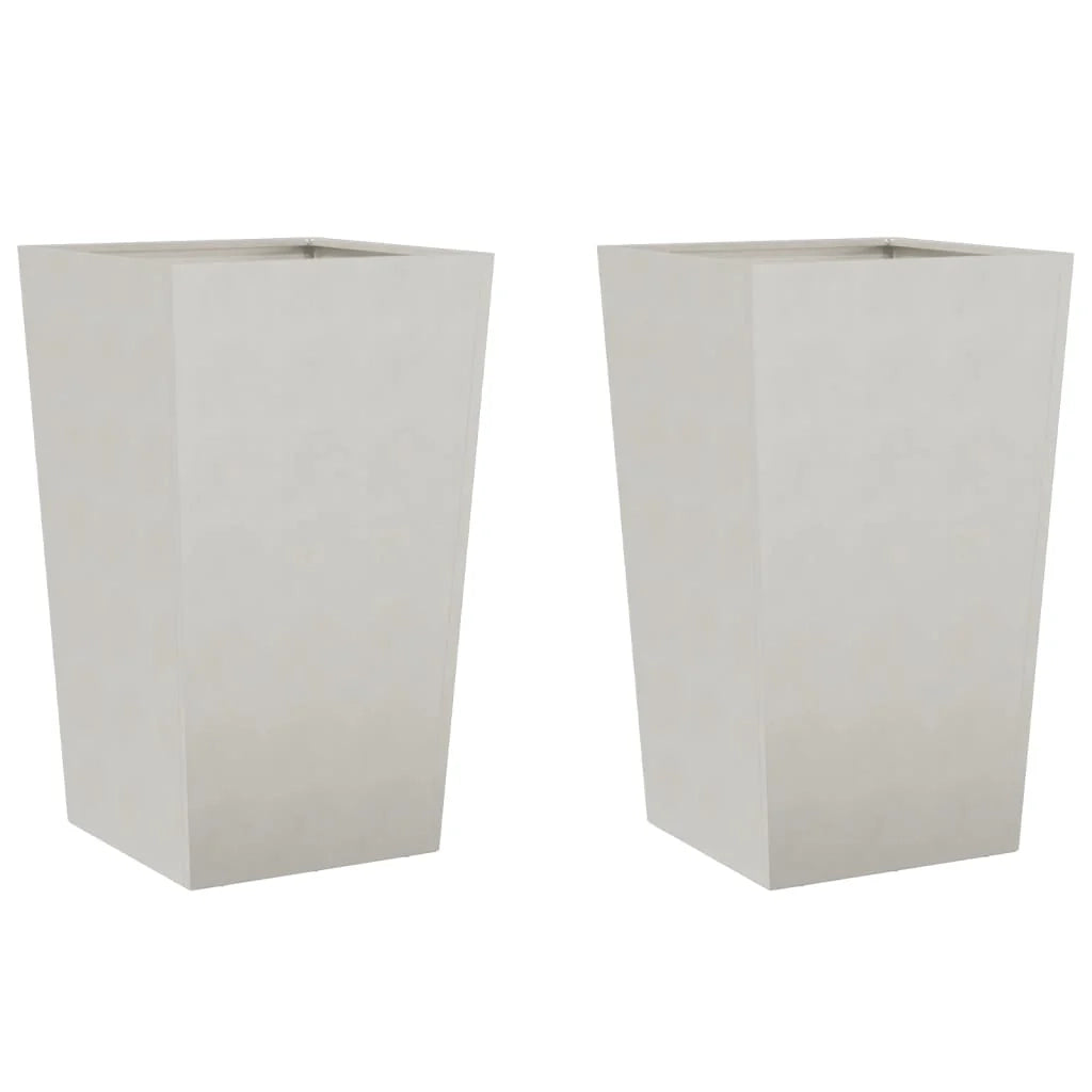 Fioriera rialzata per piante fiori giardino terrazze set da 2 45 x 45 x 75 cm acciaio inox grigio chiaro 02_0038983