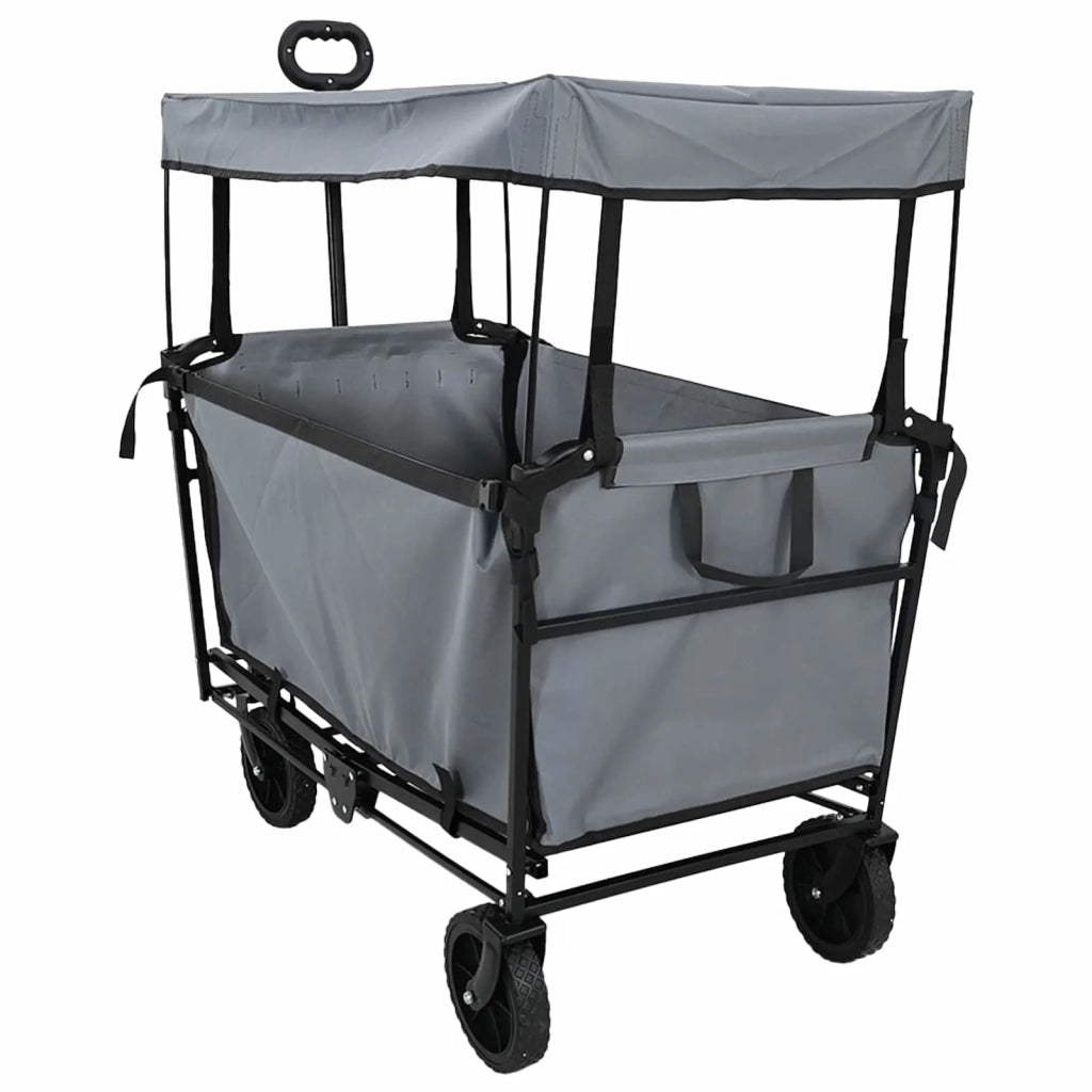Carrello a Mano Pieghevole Grigio 105 x 56.5 x 116 cm 42020664