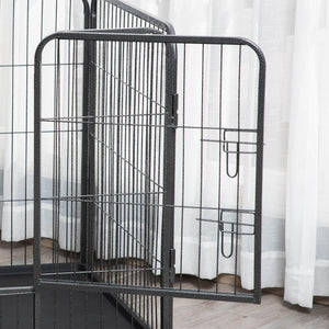 Gabbia per Cani 125x78x80 cm in Acciaio e ABS Grigio