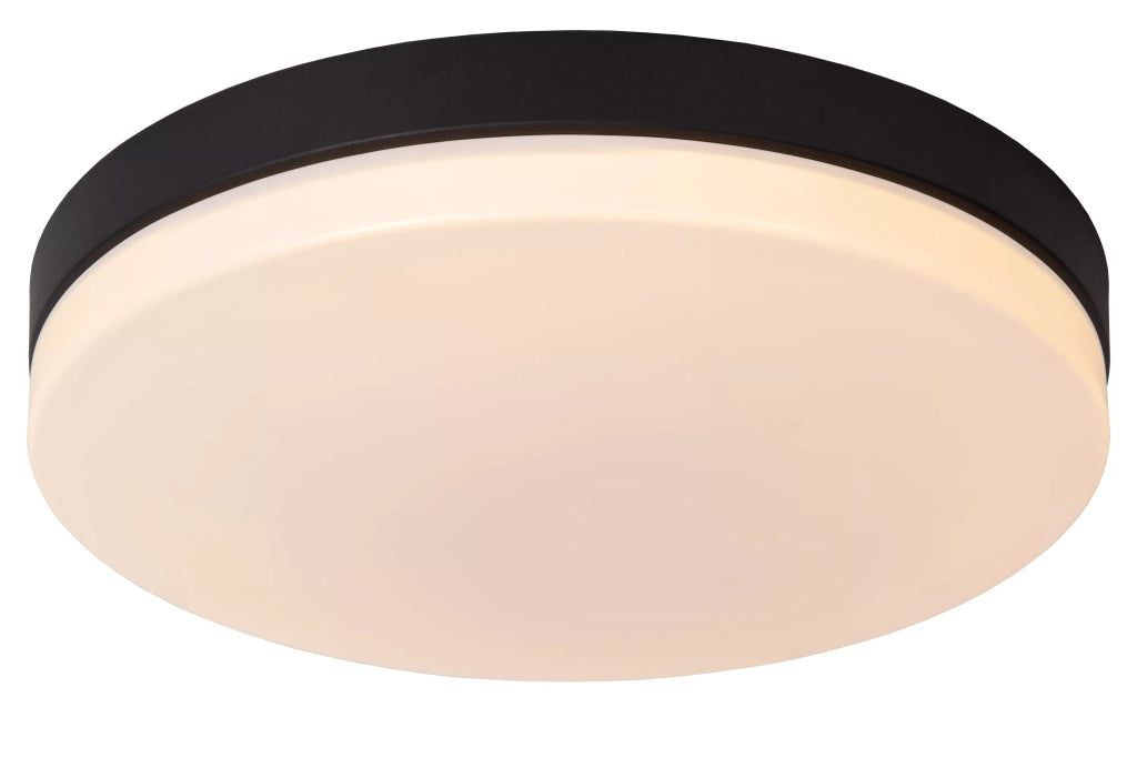 Plafoniera bagno LED 36W 40cm rotonda nera Lucide Biskit