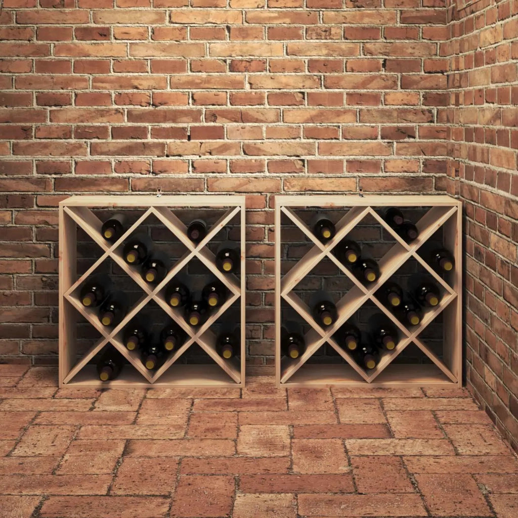 Portabottiglie 2 pcs Naturale 62 x 25 x 62 cm Pino massello 893318
