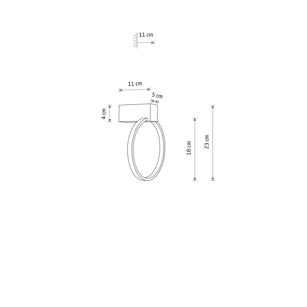 Applique LED Circolo Ring Nowodvorski 9W 3000K nero/bianco