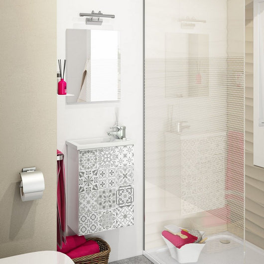 Mobile bagno 40 cm sospeso serie compact/cody bianco laccato