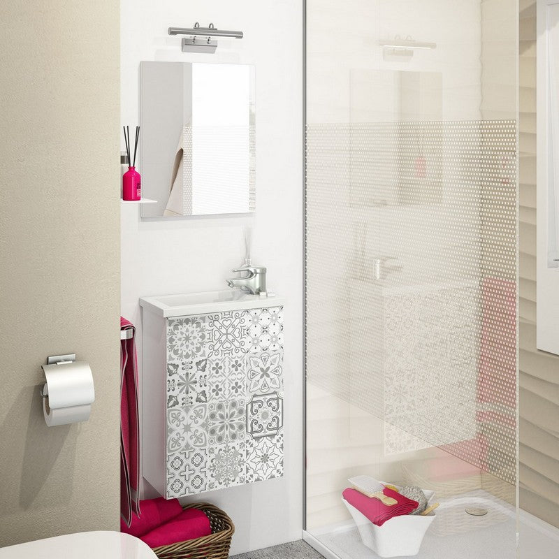Mobile bagno 40 cm sospeso serie compact/cody bianco laccato