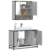 Set Mobili da Bagno 2 pz Grigio Sonoma in Legno Multistrato 3300923