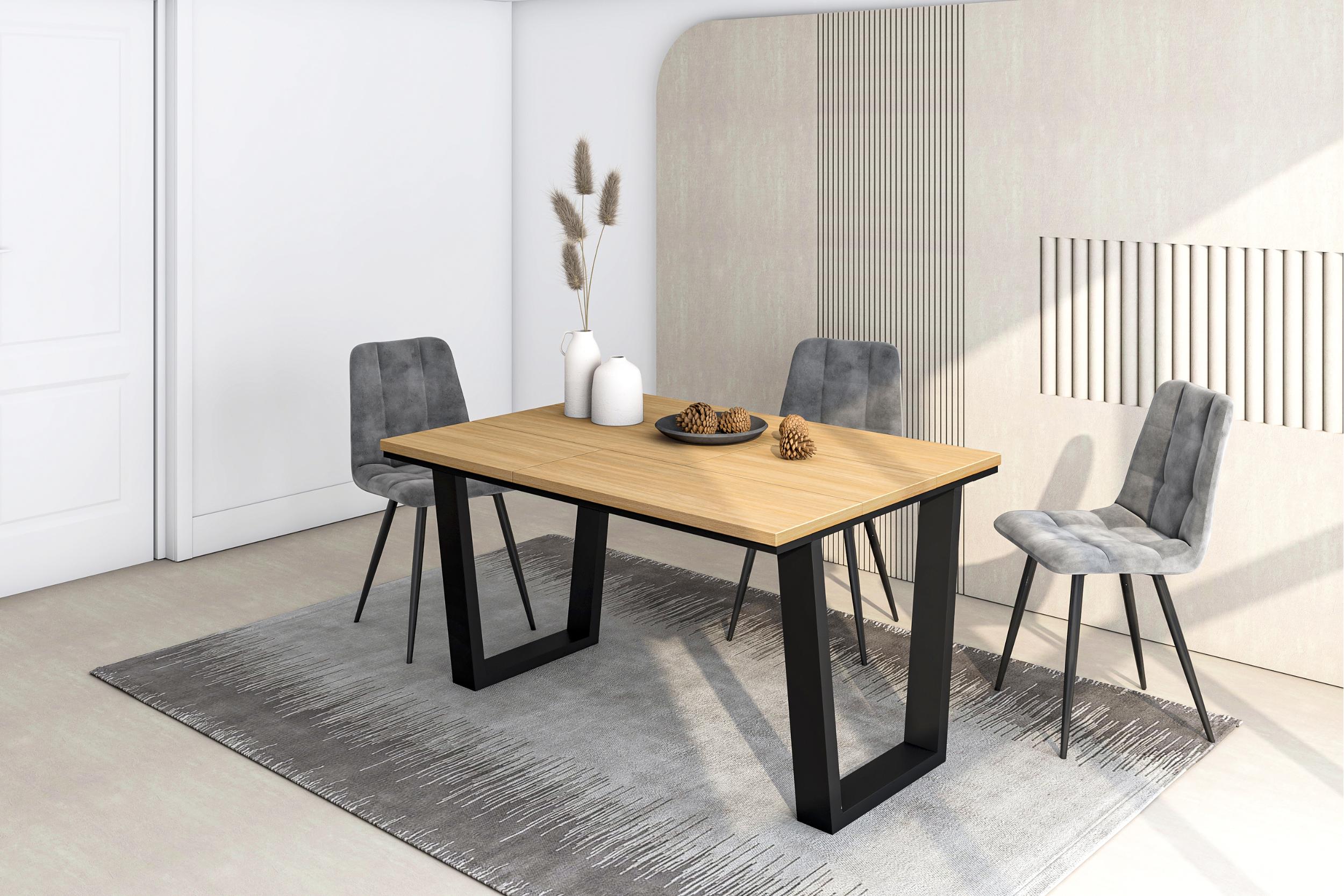 Tavolo da Pranzo, 140x90x74 cm, Per 6 persone, Tavolo Cucina, Rovere soft