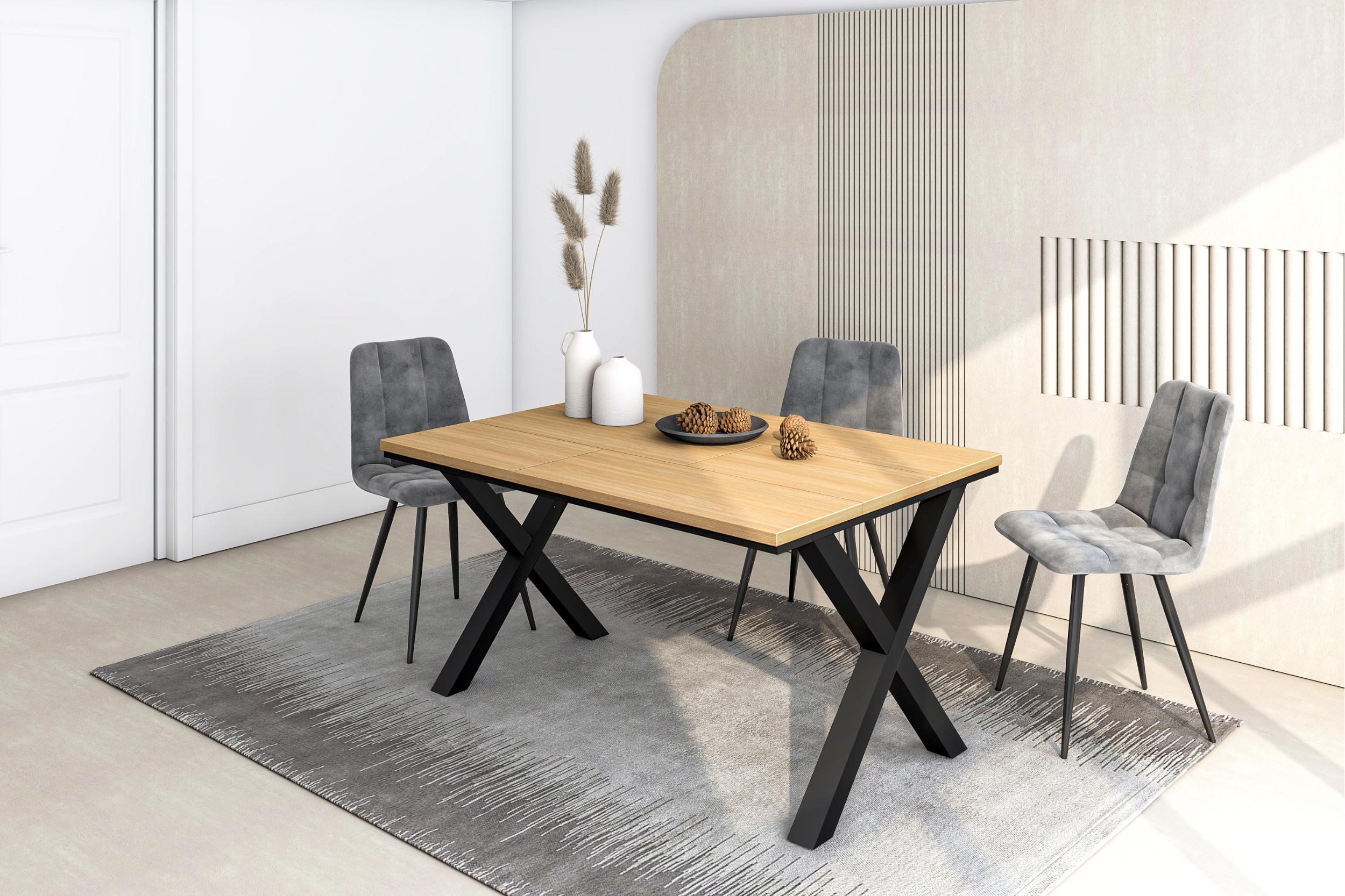 Tavolo da Pranzo, 140x90x74 cm, Per 6 persone, Tavolo Cucina, Rovere soft