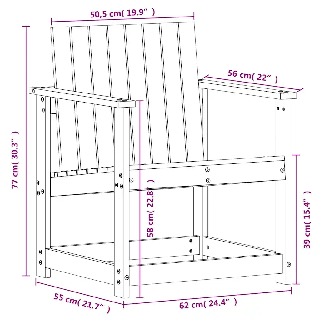 Set Salotto da Giardino 3 pz in Legno Massello di Pino 832630