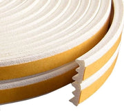 Tape di sigillatura autoadesivo con schiuma di gomma per porte e finestre - Profilo E 9 mm x 4 mm/20 m bianco