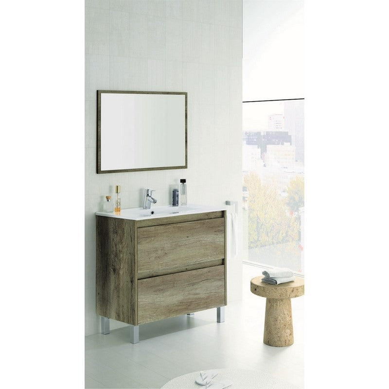 Mobile bagno 80x80x45 dakota/drake 2 cassetti color nordik (da montare)