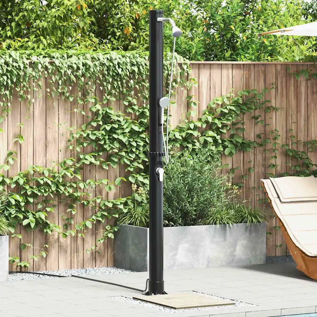 Doccia Solare da Esterno Nero 217 cm PVC e Alluminio CFW5110682
