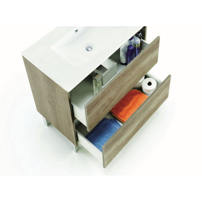 Mobile bagno 80x80x45 dakota/drake 2 cassetti color nordik (da montare)