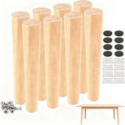 Set di gambe per mobili 30 cm - Gambe in legno - Set da 8 - Gambe robuste per tavolo - Piastrine antiscivolo - Carico massimo 300 kg - Gambe per mobili