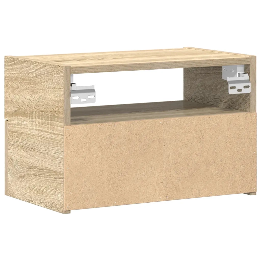 Comodino a Muro-Tavolino da notte sospeso Rovere Sonoma 45x26x28,5 cm