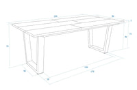 Tavolo da Pranzo, 194x90x74 cm, Per 10 persone, Tavolo Cucina, Rovere soft