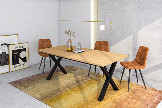 Tavolo da Pranzo, 194x90x74 cm, Per 10 persone, Tavolo Cucina, Rovere soft