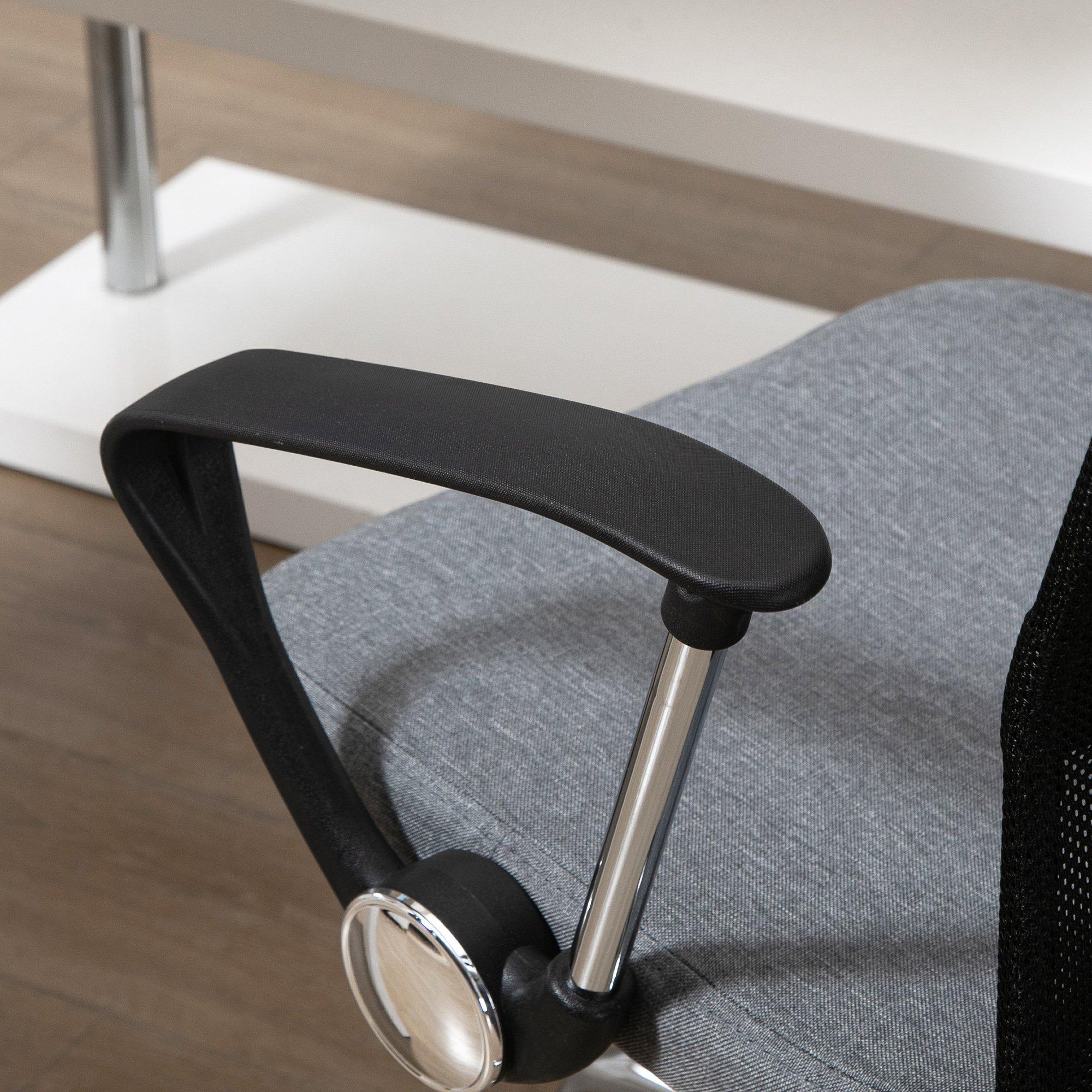 Sedia Poltrona Direzionale da Ufficio in Tessuto Grigio