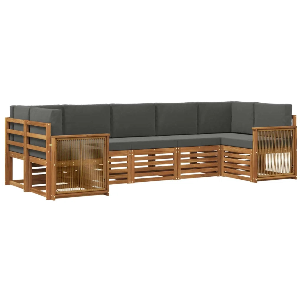 Set divano sezionale con cuscino 6 pcs Naturale e Antracite 3384808