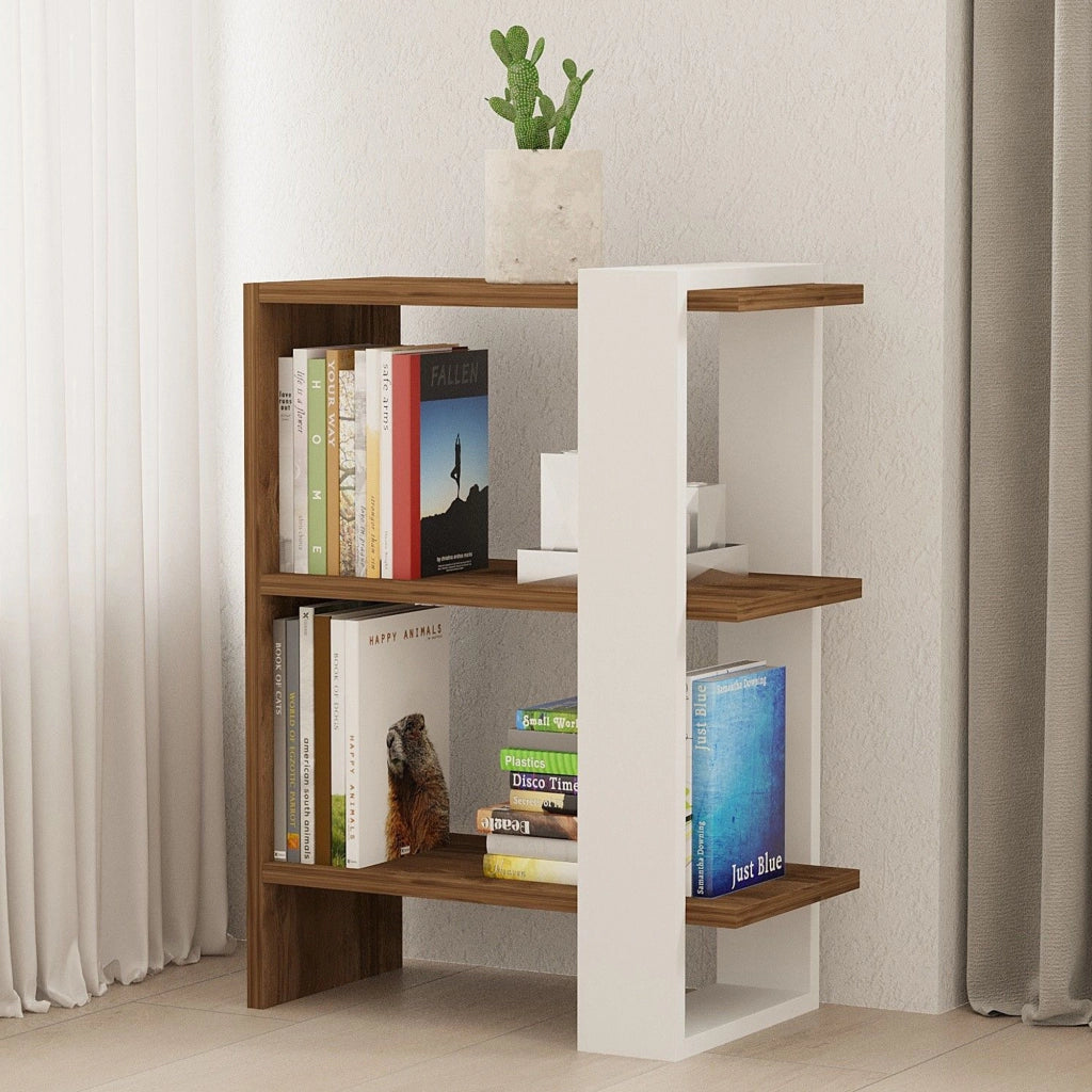 Biblioteca Netro, Libreria 3 Ripiani, 52x25x70h cm Bianco