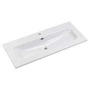 Lavabo da incasso LARGO 100 cm in ceramica bianca lucida