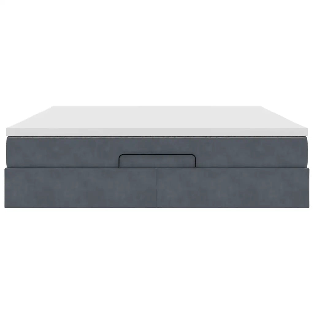 Struttura Letto Pouf con Materasso 160x200 cm in Velluto