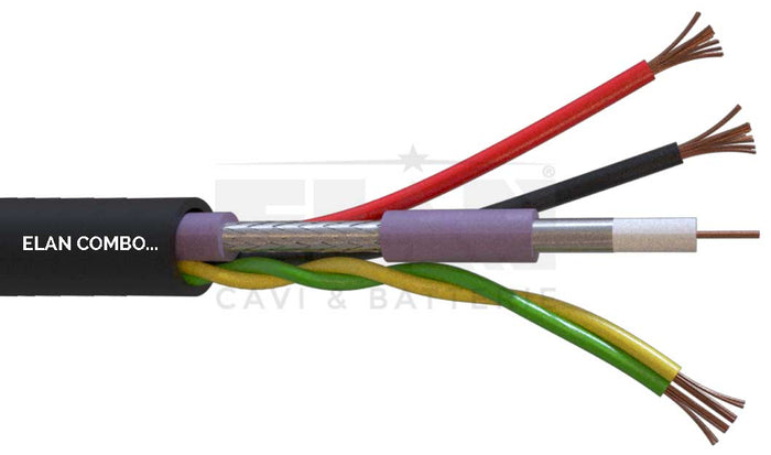 MATASSA CAVO ELAN COASSIALE COMPOSTO TVCC HD MINI 2X1,50+2X0,50 TW 083151 100MT