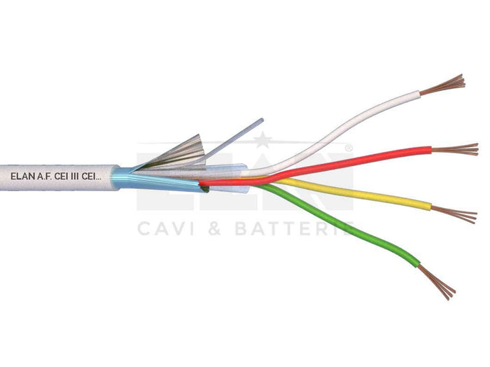 MATASSA CAVO ELAN ALLARME SCHERMATO 4X0,22 GUAINA IN PVC 020041 100MT BOBINA
