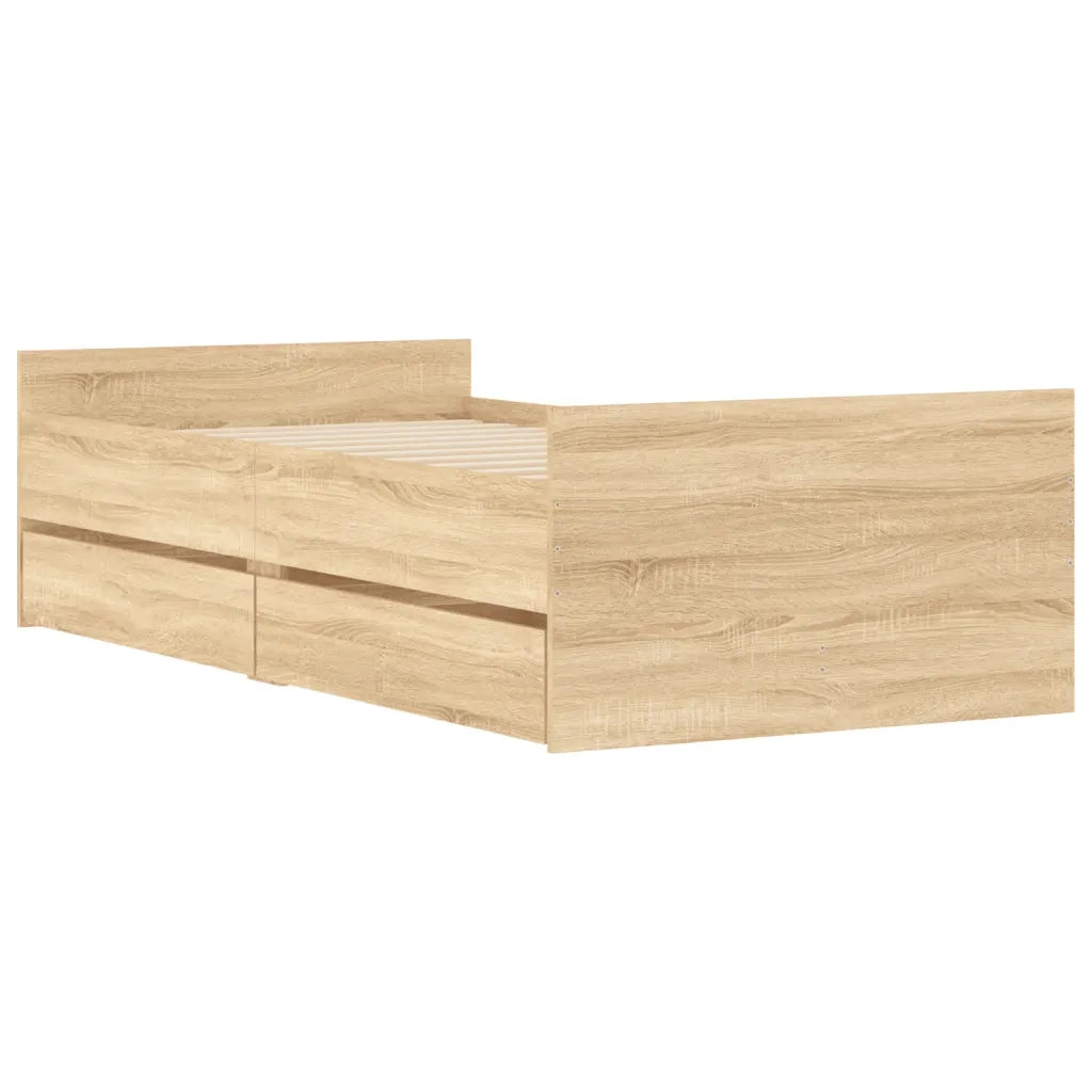 Giroletto con Cassetti Rovere Sonoma 100x200 cm 3207366