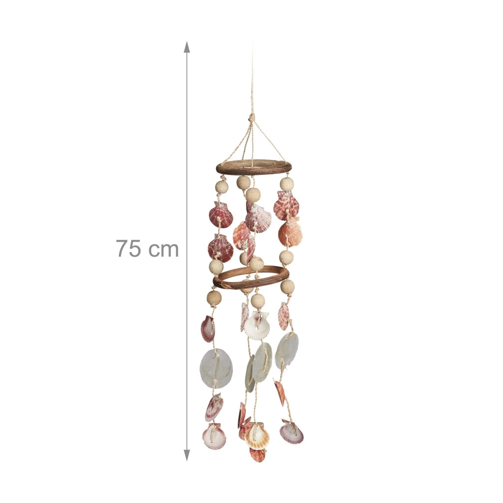 Campanella a vento decorativa in legno اتفق per balcone giardino 107 x 18 cm suoni rilassanti atmosfera marittima in legno bianco 13_0005270