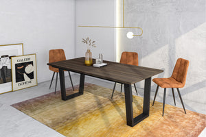 Tavolo da Pranzo, 194x90x74 cm, Per 10 persone, Tavolo Cucina, Rovere scuro