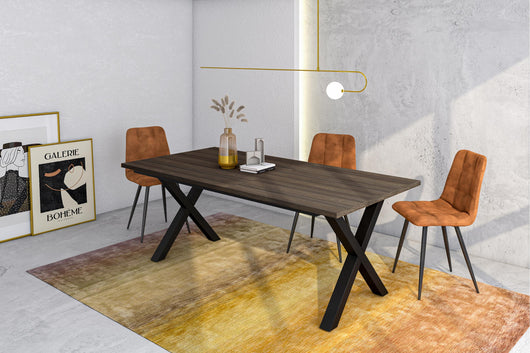 Tavolo da Pranzo, 194x90x74 cm, Per 10 persone, Tavolo Cucina, Rovere scuro