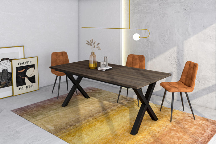 Tavolo da Pranzo, 194x90x74 cm, Per 10 persone, Tavolo Cucina, Rovere scuro