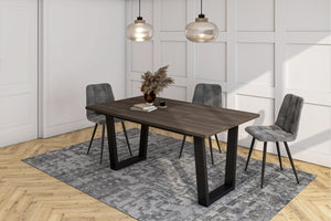 Tavolo da Pranzo, 167x90x74 cm, Per 8 persone, Tavolo Cucina, Rovere scuro