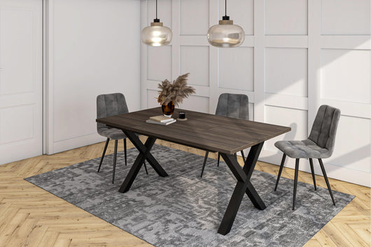 Tavolo da Pranzo, 167x90x74 cm, Per 8 persone, Tavolo Cucina, Rovere scuro