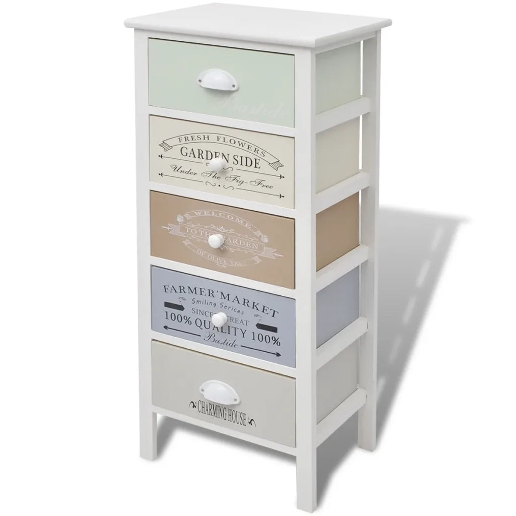 Cassettiera in Stile Francese con 5 Cassetti in Legno  cod mxl 51381