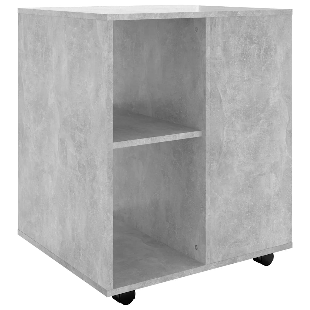 Mobiletto con Ruote Grigio Cemento 60x53x72cm Legno Multistrato 808462