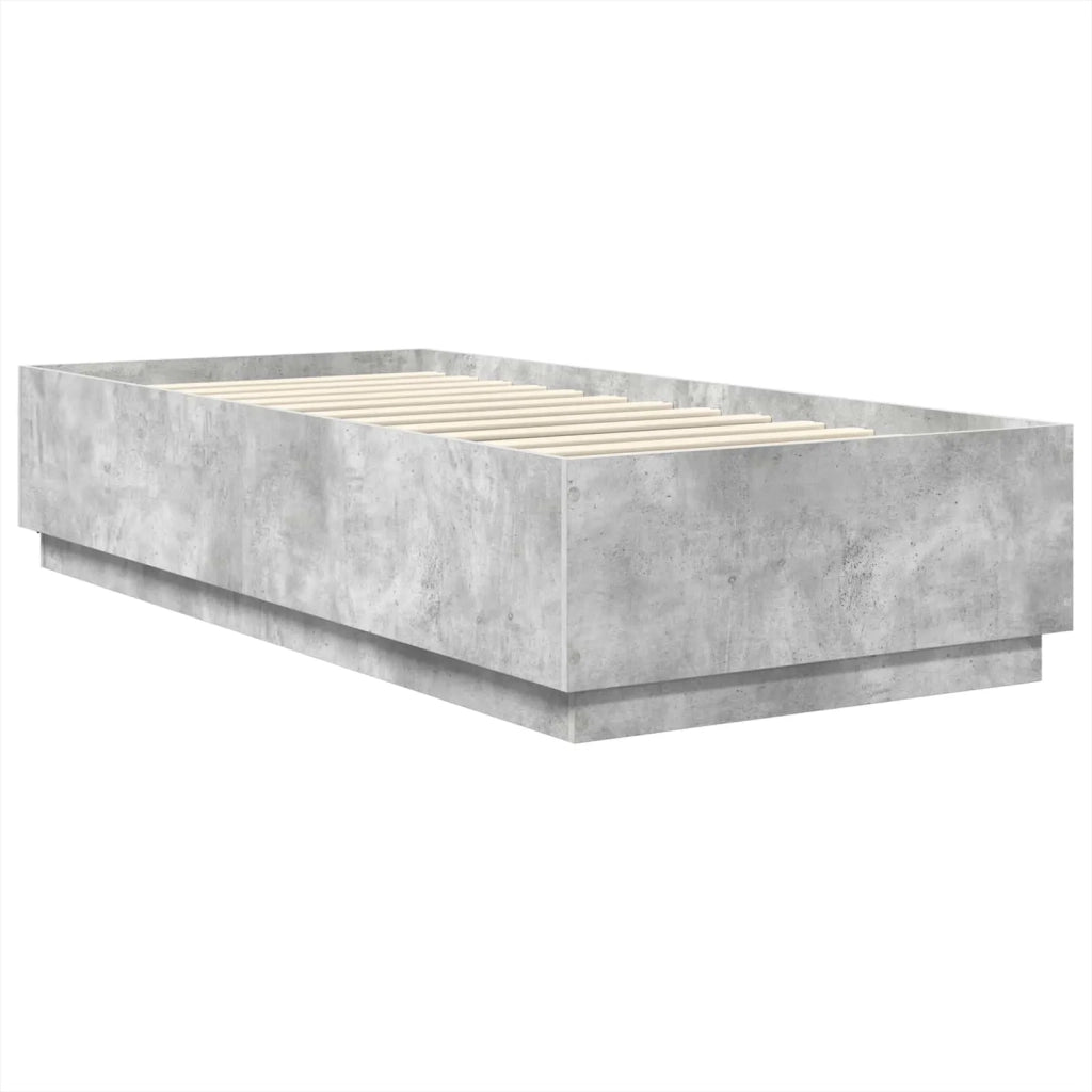 Struttura del letto con testiera Grigio cemento 90 x 190 cm
