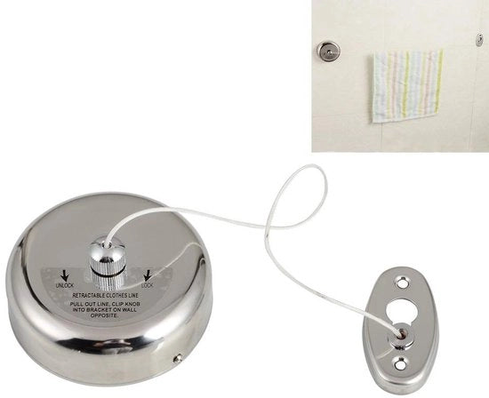 Corrimano in Nylon 2,8 m - Filo in Acciaio Inossidabile 304 - Peso Sostenibile 3 kg - Installazione Facile - Adatto per Bagno/Terrazza