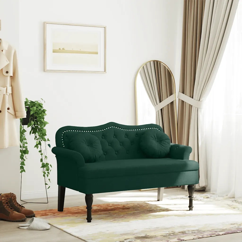 Panca con Cuscini Verde Scuro 120,5x65x75 cm Velluto CFW5608800