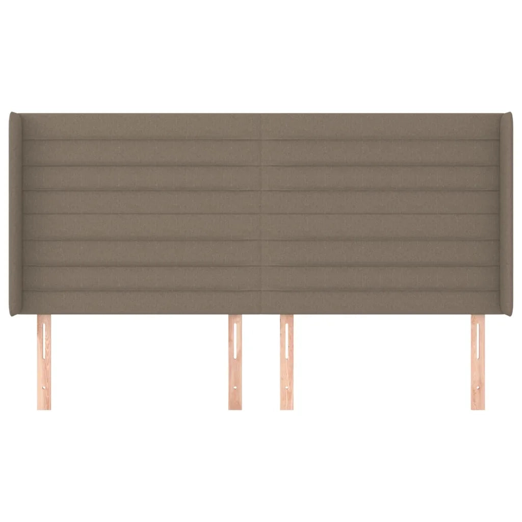 Testiera | Testata ad Orecchio Tortora 163x16x118/128 cm in Tessuto
