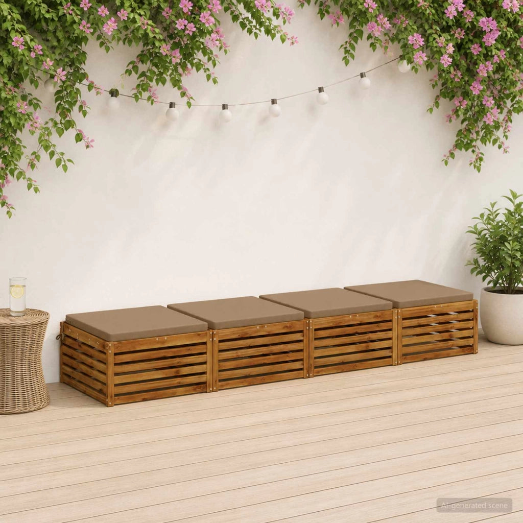 Cuscini per Sedia in 4 Pezzi SOEST 4 pz 100% Poliestere Tortora 944696