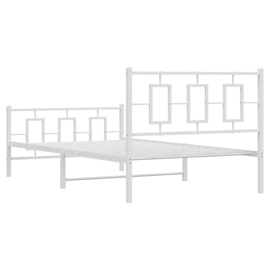 Giroletto con Testiera e Pediera Metallo Bianco 107x203 cm
