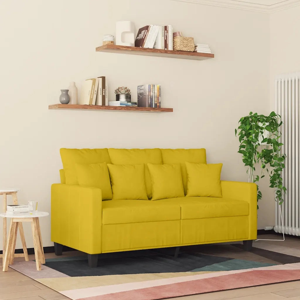 Divano a 2 Posti giallo 120 cm in Vellutocod mxl 133387